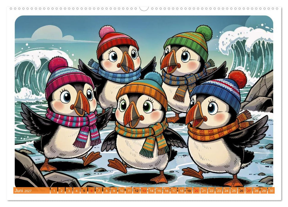 Papageientaucher - Comic (CALVENDO Wandkalender 2027)