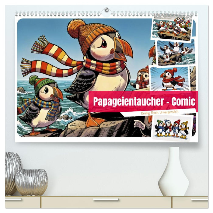 Papageientaucher - Comic (CALVENDO Premium Wandkalender 2027)