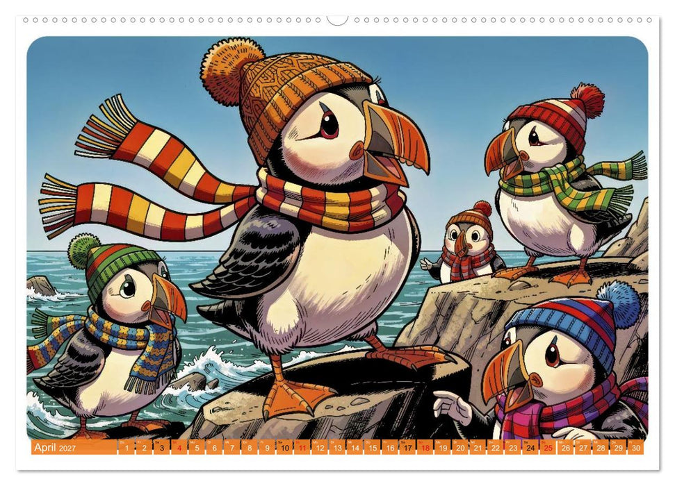 Papageientaucher - Comic (CALVENDO Premium Wandkalender 2027)