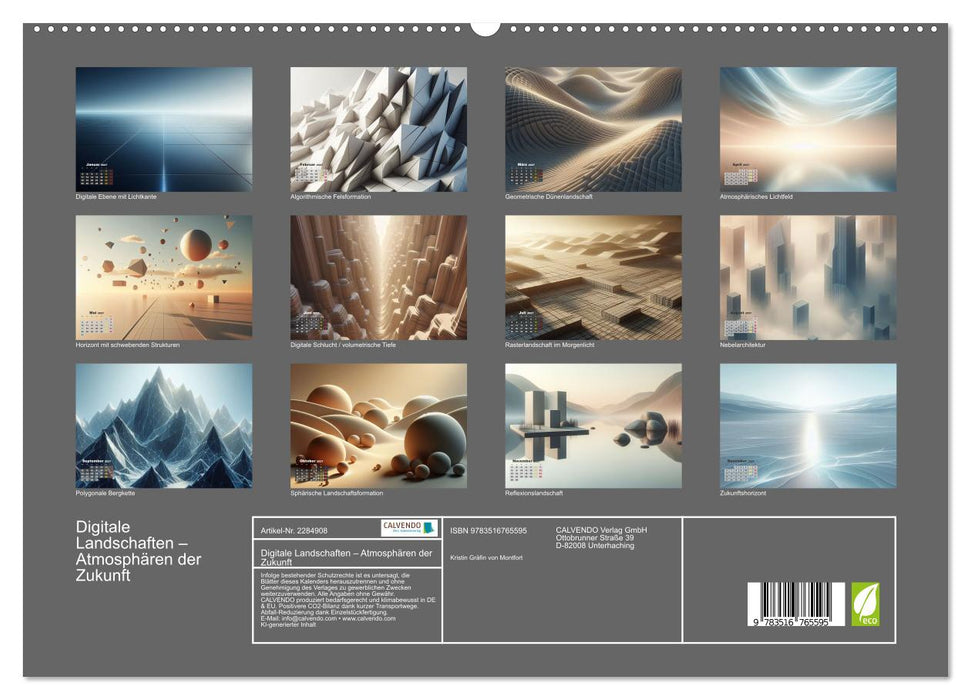 Digitale Landschaften – Atmosphären der Zukunft (CALVENDO Premium Wandkalender 2027)
