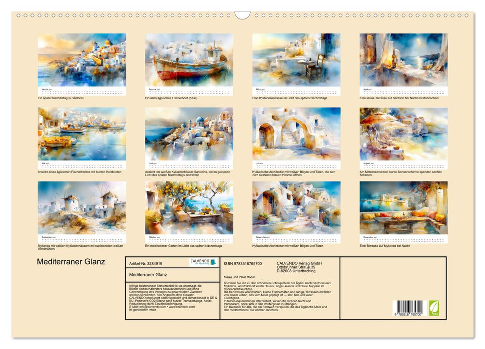 Mediterraner Glanz (CALVENDO Wandkalender 2027)
