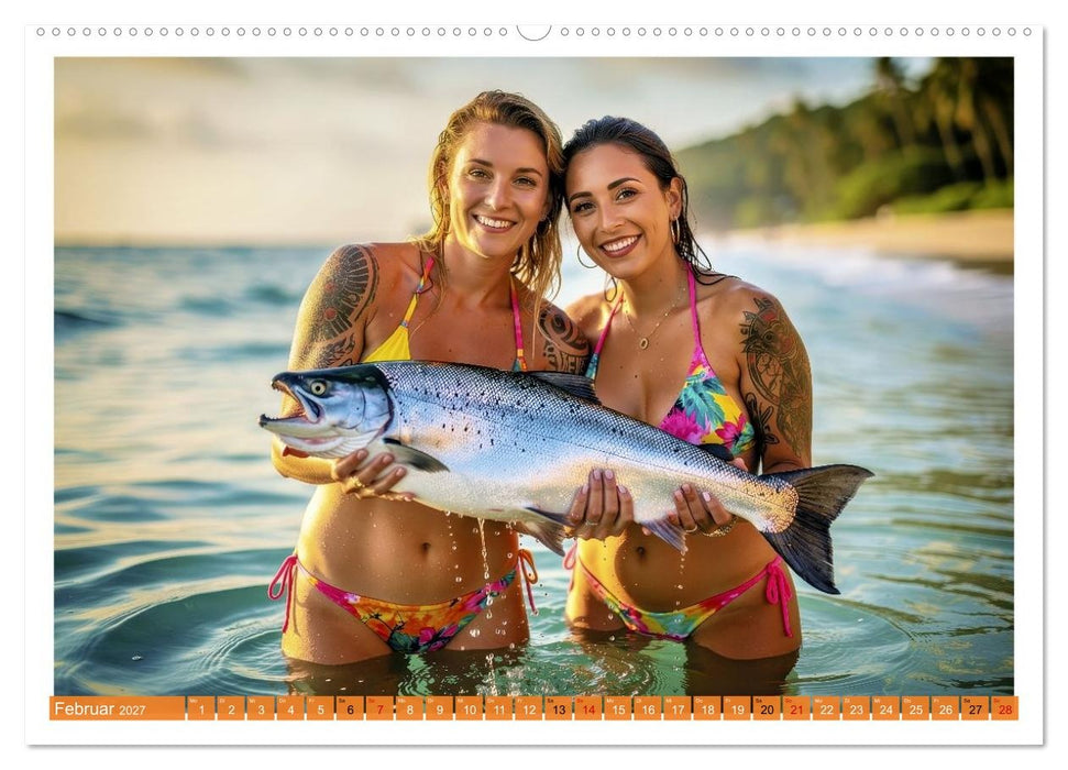 Sexy - Girls mit großen Lachsen (CALVENDO Wandkalender 2027)