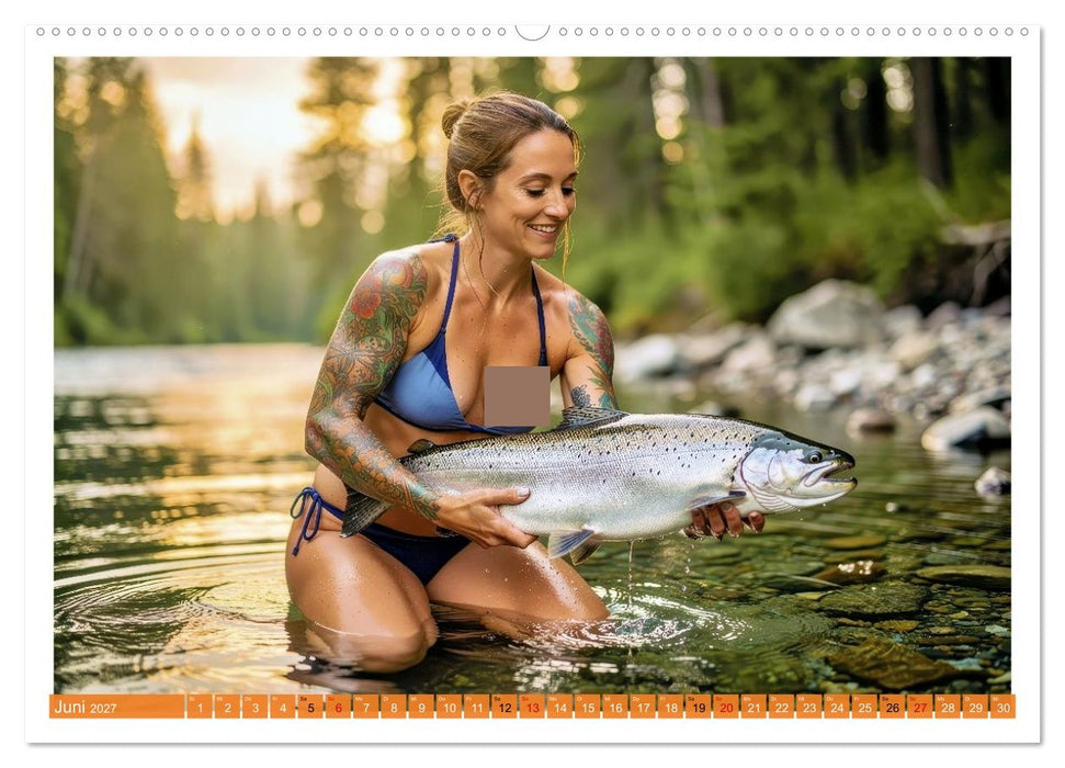 Sexy - Girls mit großen Lachsen (CALVENDO Wandkalender 2027)