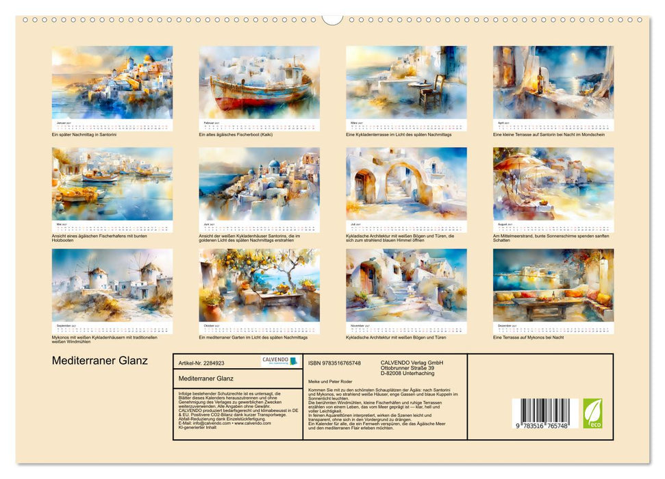 Mediterraner Glanz (CALVENDO Premium Wandkalender 2027)