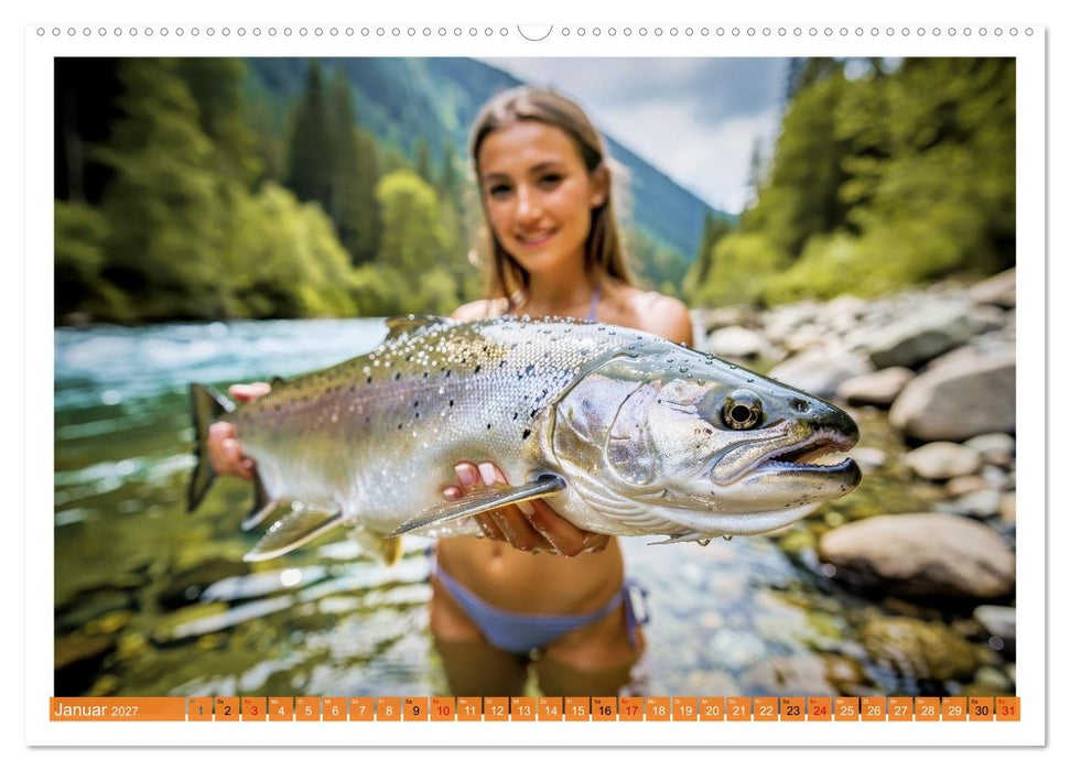 Sexy - Girls mit großen Lachsen (CALVENDO Premium Wandkalender 2027)