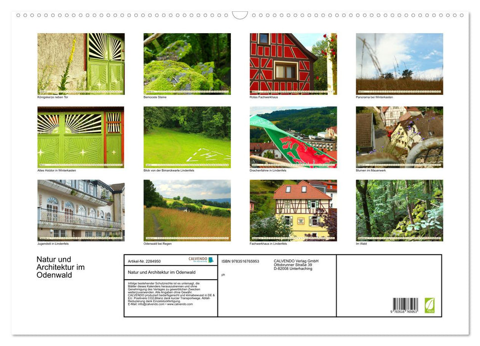 Natur und Architektur im Odenwald (CALVENDO Wandkalender 2027)