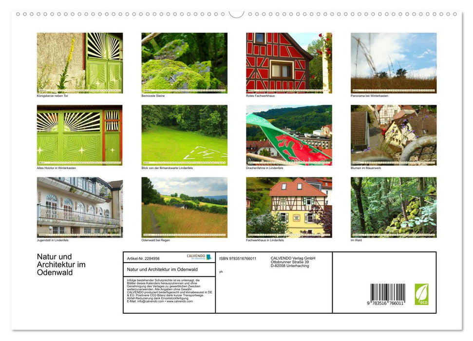 Natur und Architektur im Odenwald (CALVENDO Premium Wandkalender 2027)