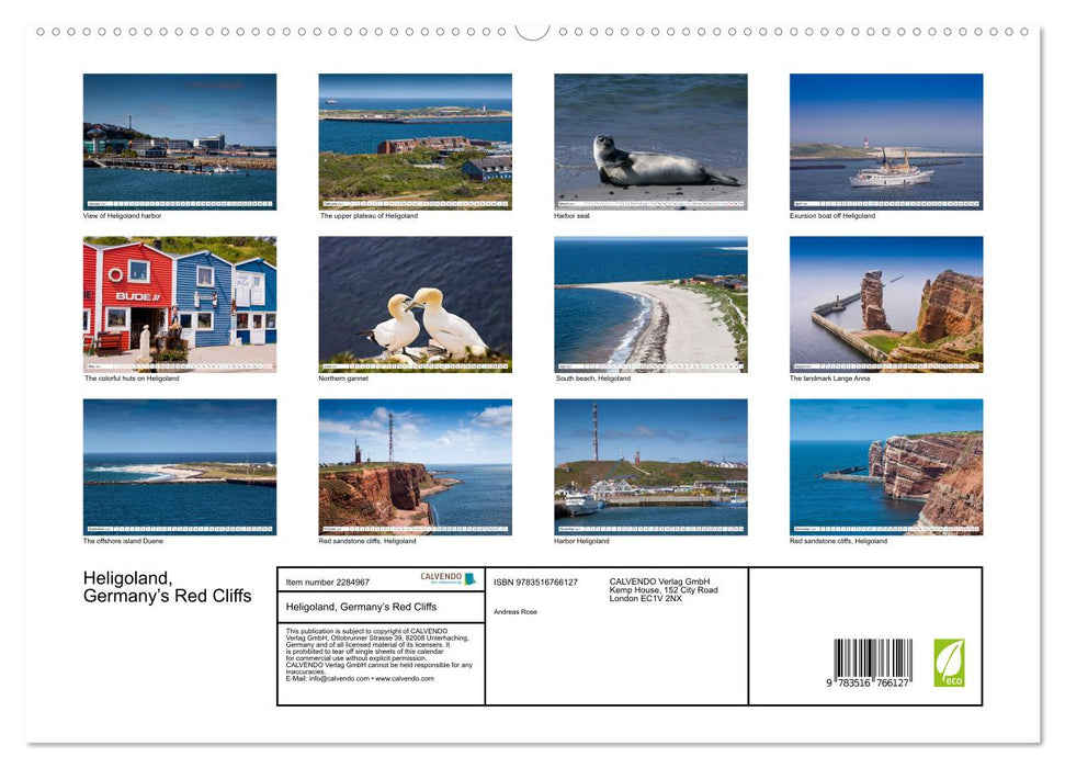 Heligoland, Germany’s Red Cliffs (CALVENDO Premium-Calendar 2027)