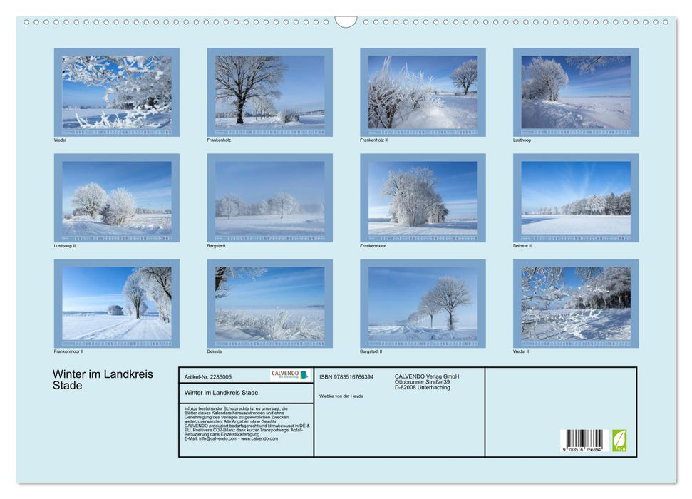Winter im Landkreis Stade (CALVENDO Wandkalender 2027)