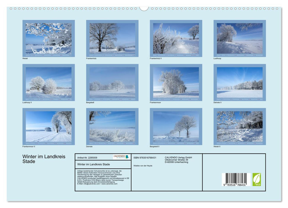 Winter im Landkreis Stade (CALVENDO Premium Wandkalender 2027)