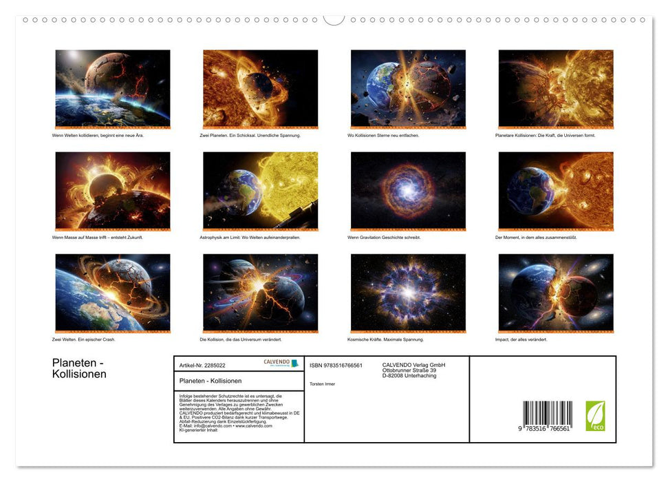 Planeten - Kollisionen (CALVENDO Premium Wandkalender 2027)