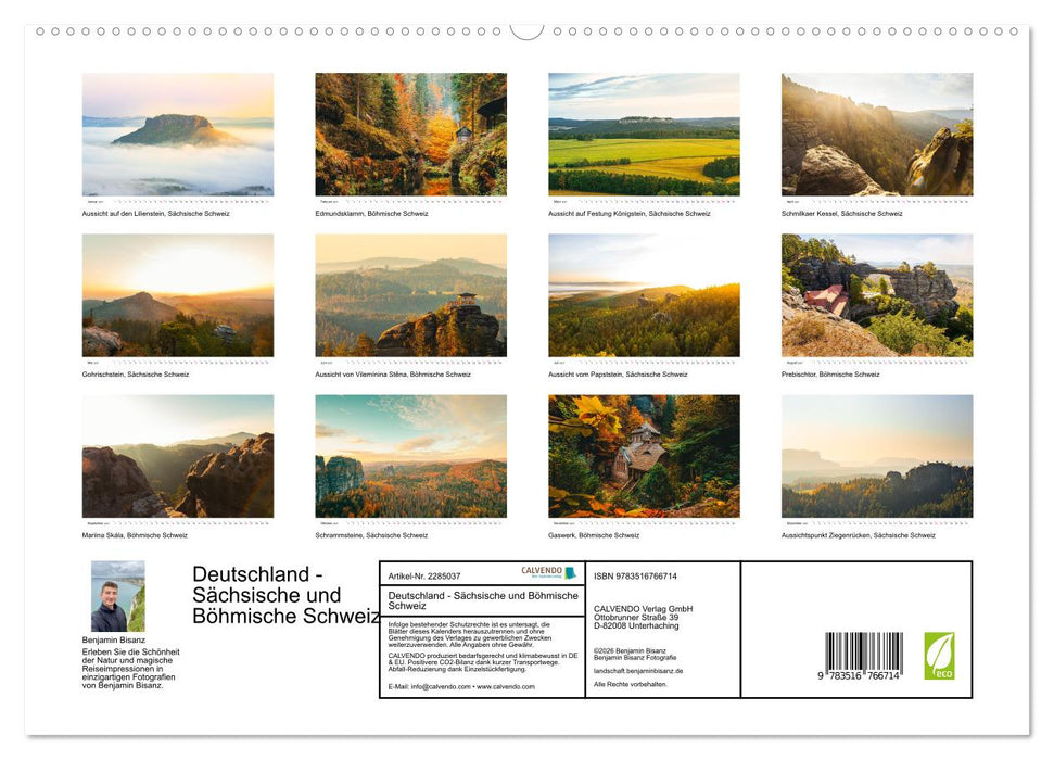 Deutschland - Sächsische und Böhmische Schweiz (CALVENDO Premium Wandkalender 2027)