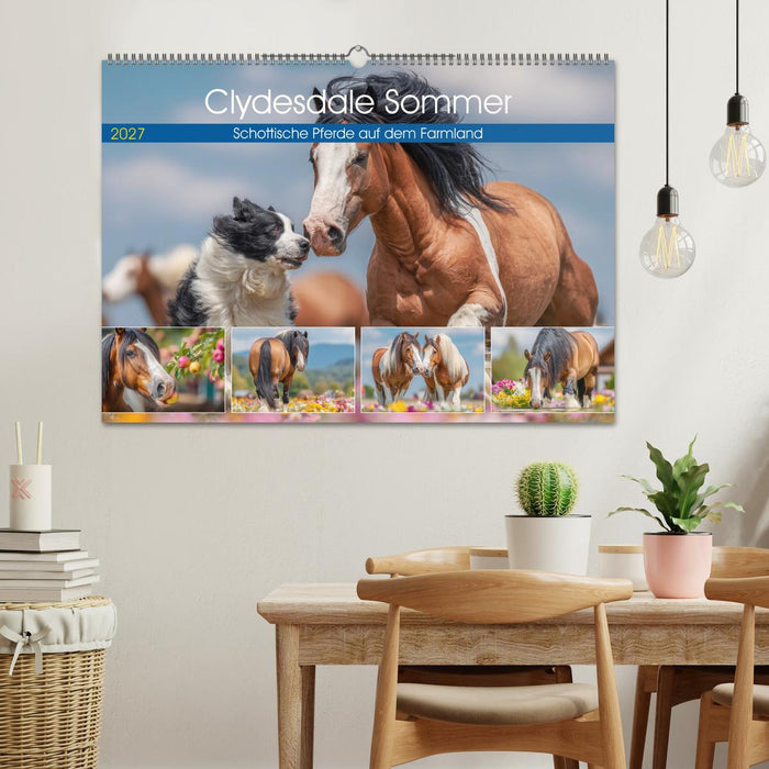 Clydesdale Sommer. Schottische Pferde auf dem Farmland (CALVENDO Wandkalender 2027)
