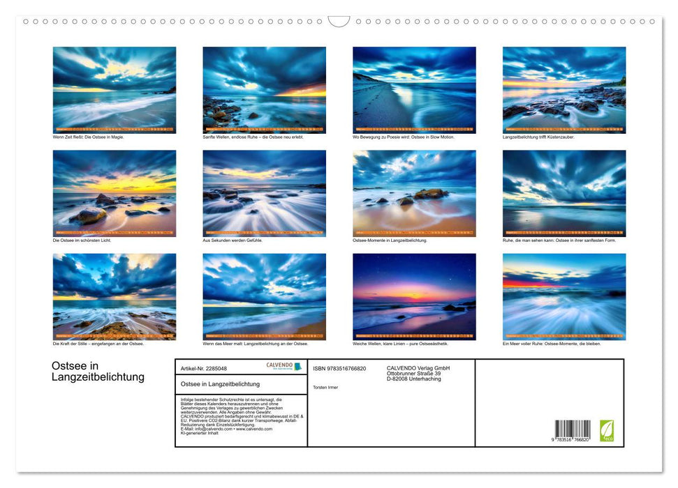 Ostsee in Langzeitbelichtung (CALVENDO Wandkalender 2027)