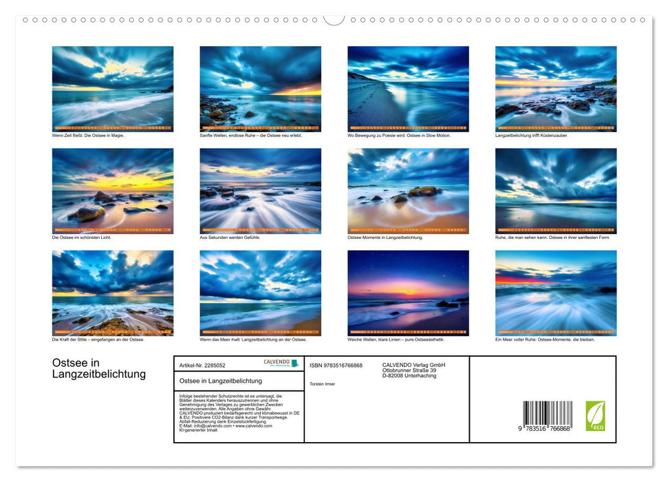 Ostsee in Langzeitbelichtung (CALVENDO Premium Wandkalender 2027)