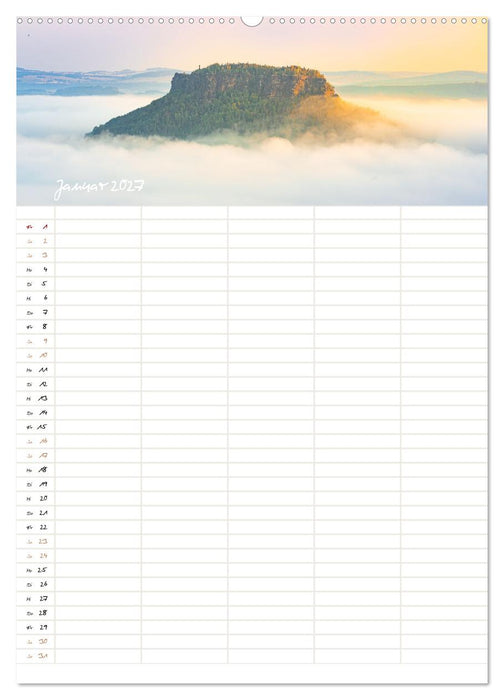 Familienkalender - Sächsische und Böhmische Schweiz (CALVENDO Wandkalender 2027)