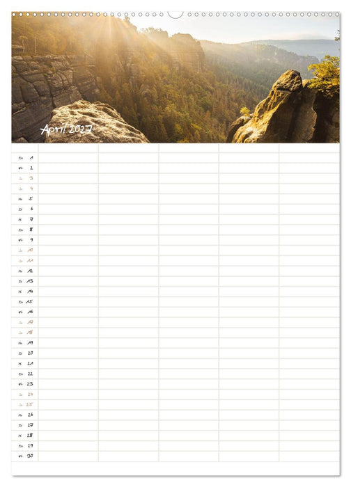 Familienkalender - Sächsische und Böhmische Schweiz (CALVENDO Wandkalender 2027)