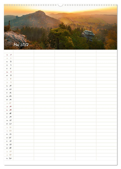 Familienkalender - Sächsische und Böhmische Schweiz (CALVENDO Wandkalender 2027)