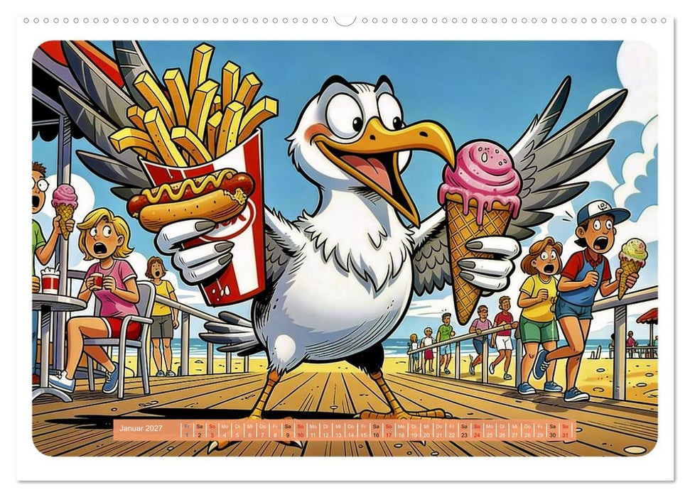 Gierige Möwen - Comic (CALVENDO Wandkalender 2027)