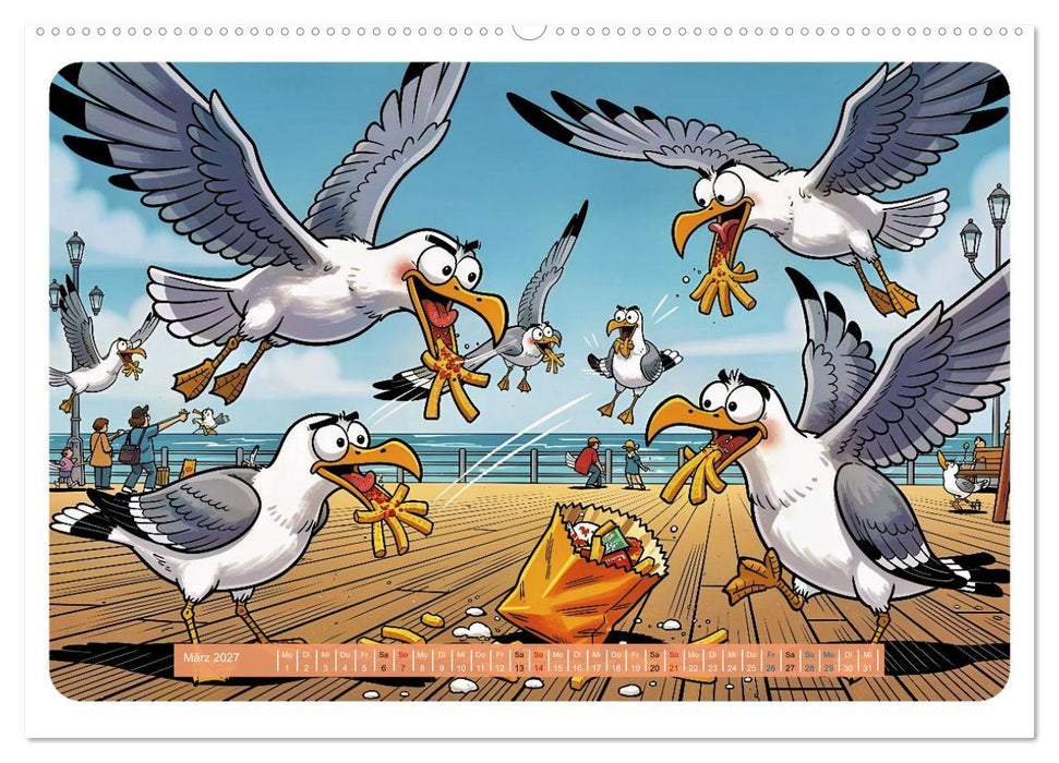 Gierige Möwen - Comic (CALVENDO Wandkalender 2027)