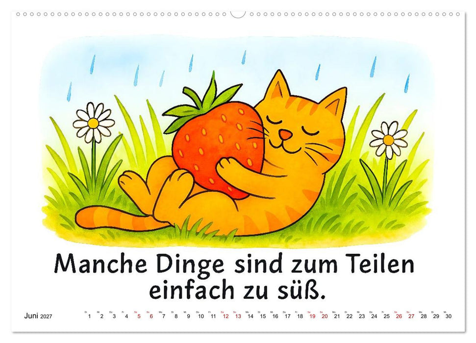 Freche Katzen - Humorvolle Sprüche und charmante Comics (CALVENDO Wandkalender 2027)