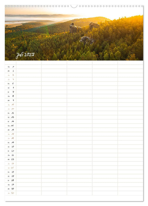 Familienkalender - Sächsische und Böhmische Schweiz (CALVENDO Premium Wandkalender 2027)
