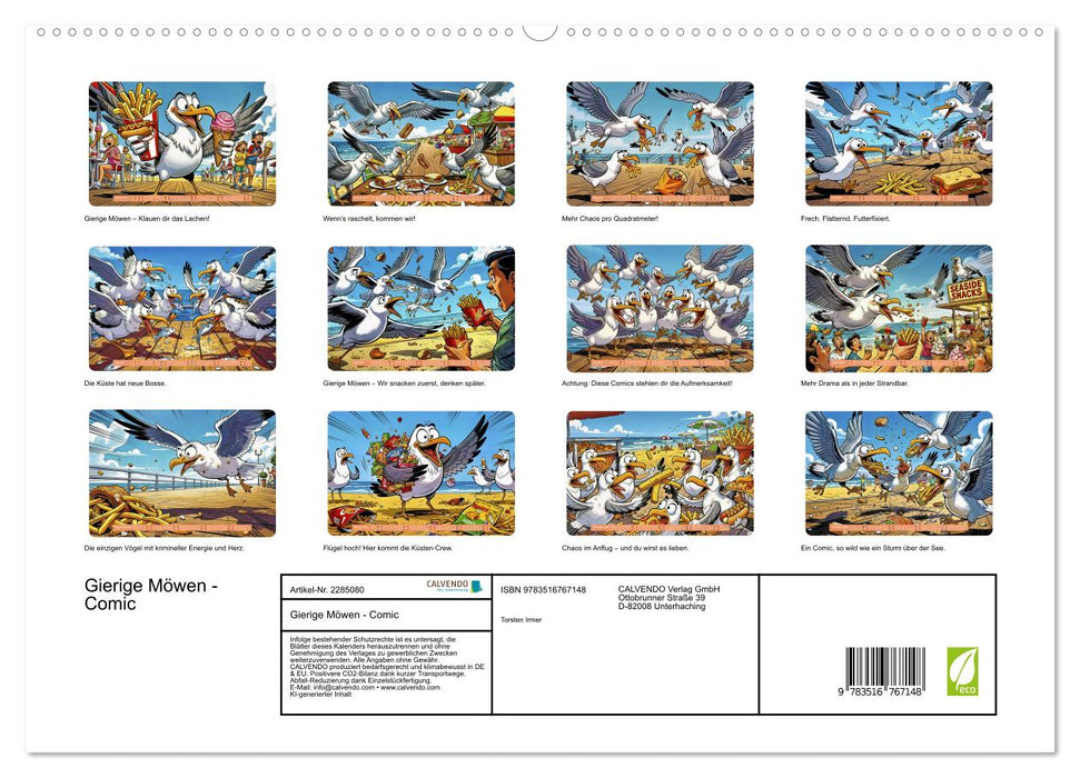 Gierige Möwen - Comic (CALVENDO Premium Wandkalender 2027)