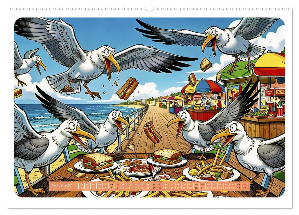 Gierige Möwen - Comic (CALVENDO Premium Wandkalender 2027)