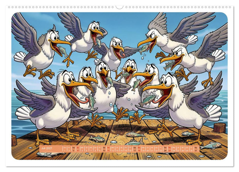 Gierige Möwen - Comic (CALVENDO Premium Wandkalender 2027)