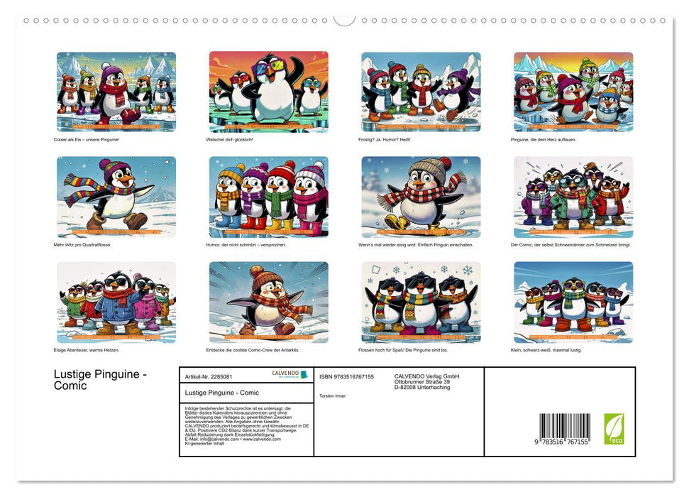 Lustige Pinguine - Comic (CALVENDO Premium Wandkalender 2027)