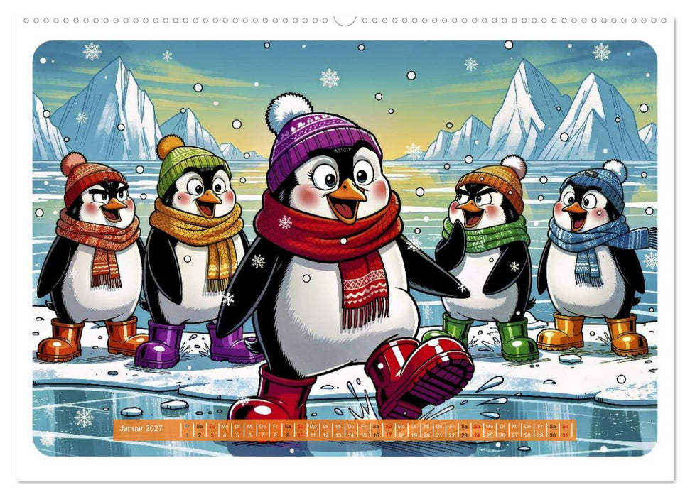 Lustige Pinguine - Comic (CALVENDO Premium Wandkalender 2027)
