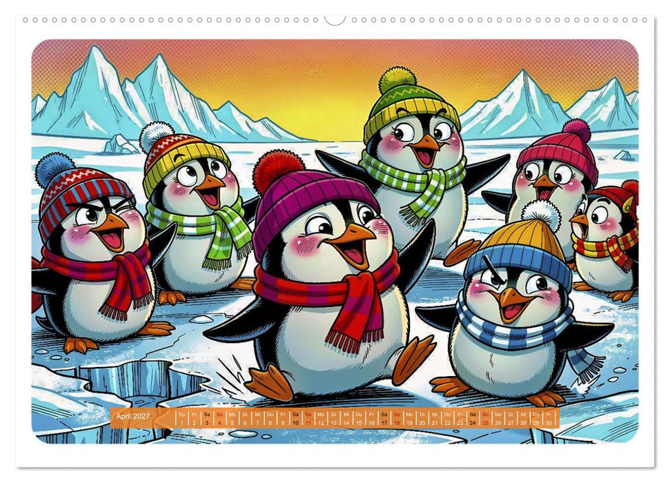 Lustige Pinguine - Comic (CALVENDO Premium Wandkalender 2027)