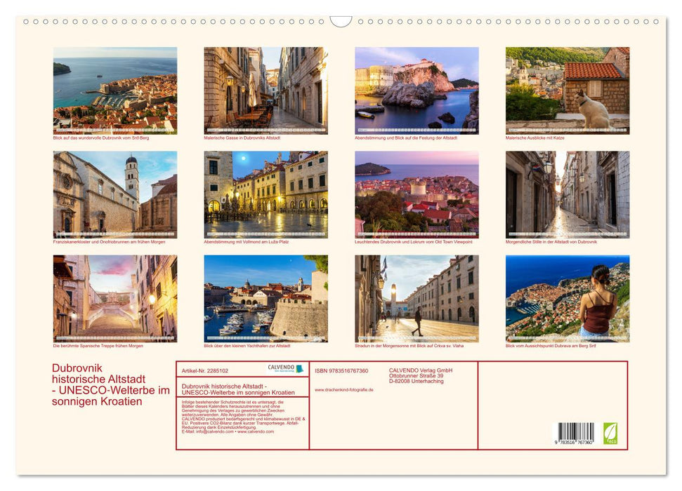 Dubrovnik historische Altstadt - UNESCO‑Welterbe im sonnigen Kroatien (CALVENDO Wandkalender 2027)