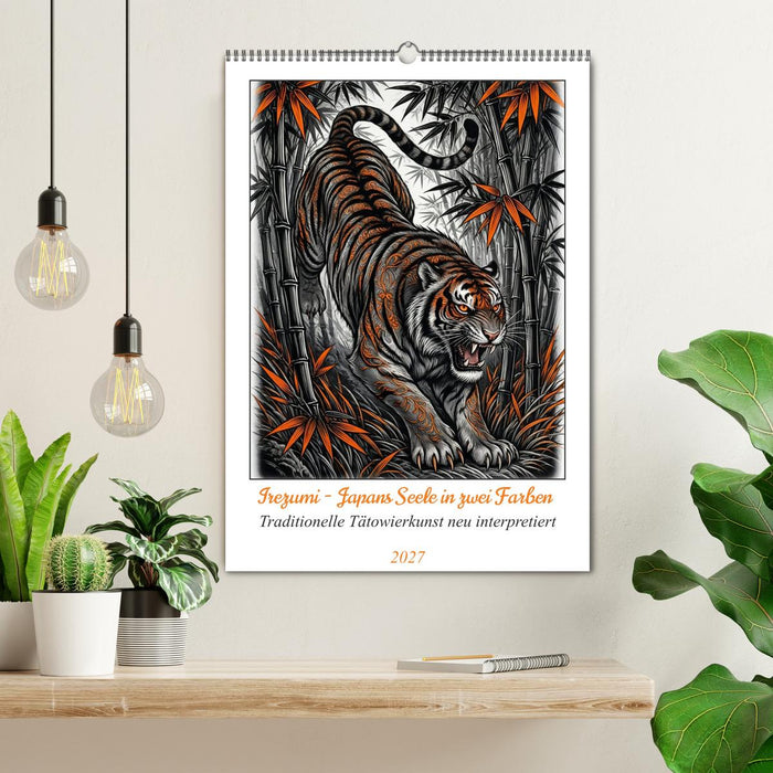 Irezumi - Japans Seele in zwei Farben (CALVENDO Wandkalender 2027)