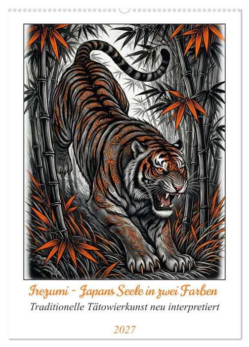 Irezumi - Japans Seele in zwei Farben (CALVENDO Wandkalender 2027)