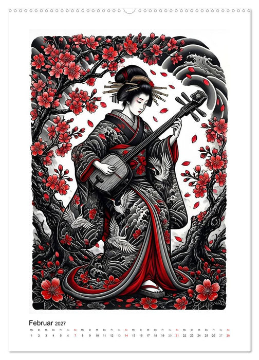 Irezumi - Japans Seele in zwei Farben (CALVENDO Wandkalender 2027)