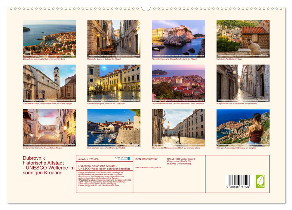 Dubrovnik historische Altstadt - UNESCO‑Welterbe im sonnigen Kroatien (CALVENDO Premium Wandkalender 2027)