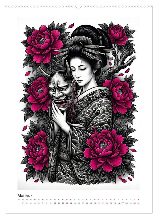 Irezumi - Japans Seele in zwei Farben (CALVENDO Premium Wandkalender 2027)