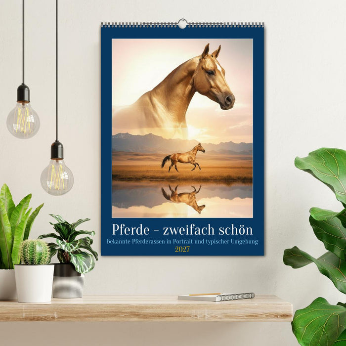 Pferde - zweifach schön (CALVENDO Wandkalender 2027)