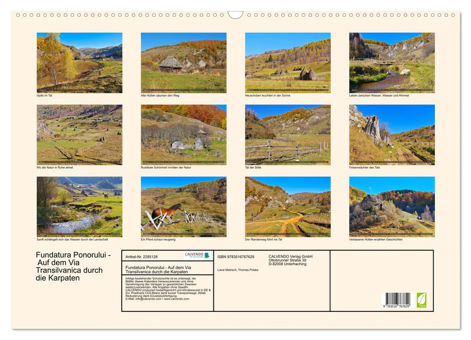 Fundatura Ponorului - Auf dem Via Transilvanica durch die Karpaten (CALVENDO Wandkalender 2027)