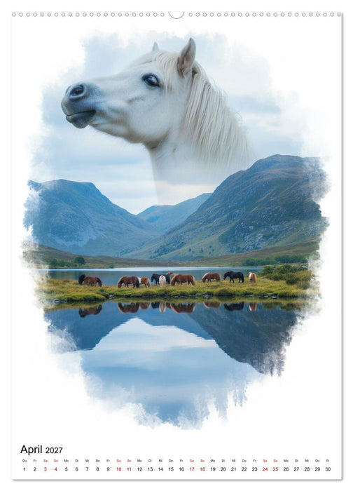 Pferde - zweifach schön (CALVENDO Premium Wandkalender 2027)