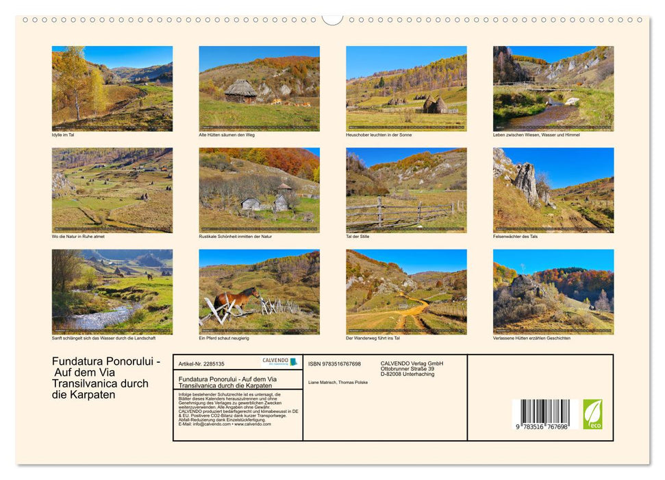 Fundatura Ponorului - Auf dem Via Transilvanica durch die Karpaten (CALVENDO Premium Wandkalender 2027)