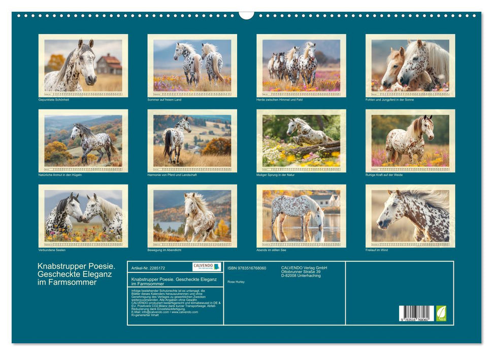 Knabstrupper Poesie. Gescheckte Eleganz im Farmsommer (CALVENDO Wandkalender 2027)