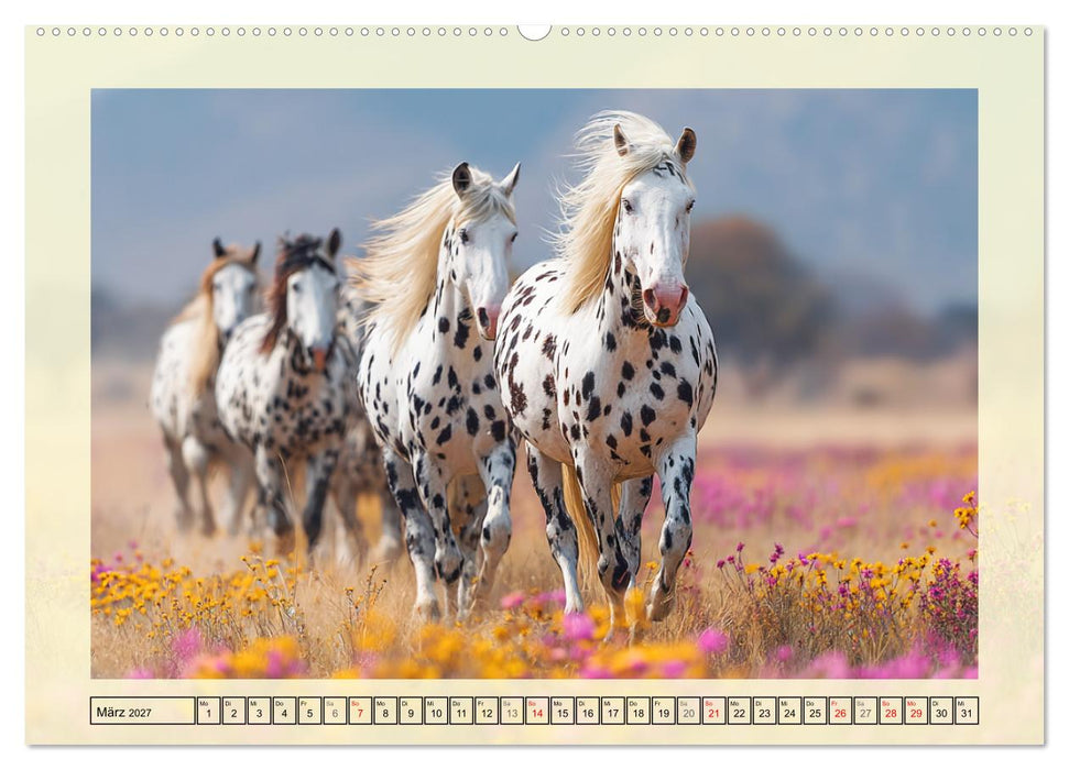 Knabstrupper Poesie. Gescheckte Eleganz im Farmsommer (CALVENDO Premium Wandkalender 2027)