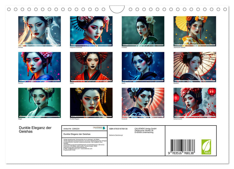 Dunkle Eleganz der Geishas (CALVENDO Wandkalender 2027)