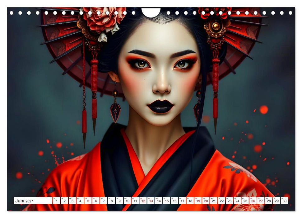 Dunkle Eleganz der Geishas (CALVENDO Wandkalender 2027)