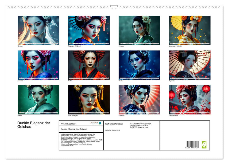 Dunkle Eleganz der Geishas (CALVENDO Wandkalender 2027)