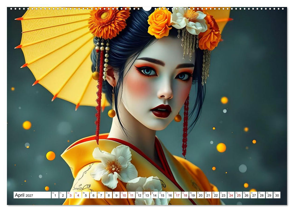 Dunkle Eleganz der Geishas (CALVENDO Wandkalender 2027)