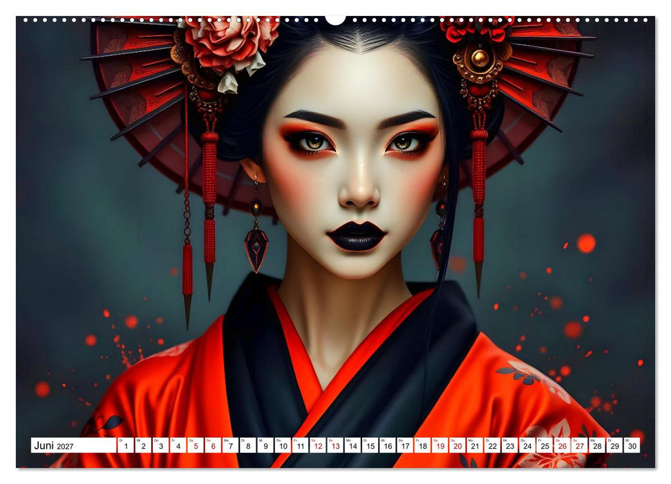 Dunkle Eleganz der Geishas (CALVENDO Wandkalender 2027)