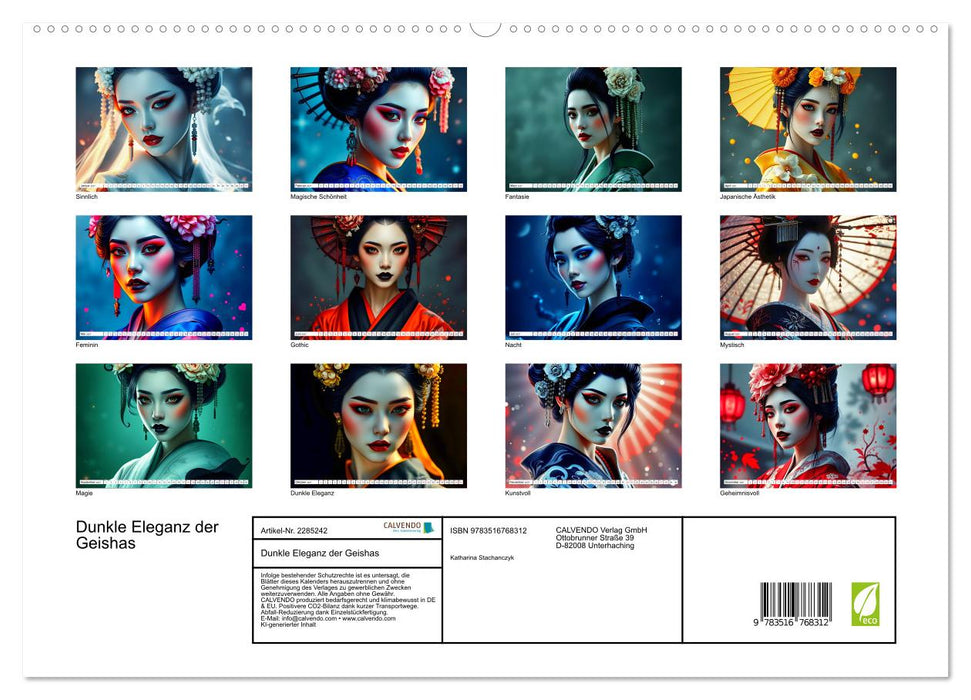 Dunkle Eleganz der Geishas (CALVENDO Premium Wandkalender 2027)